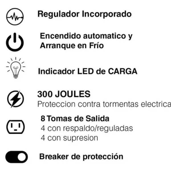 CD00029 8.2 Regulador CDP para UPS 500va 250w 8 salidas R-UPR 508