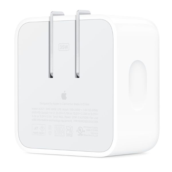 MW2H3AM_A (4) Adaptador de Corriente Apple Compacto de 35W con dos puertos USB-C, MW2H3AM/A