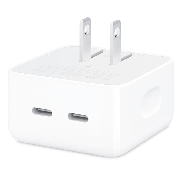 MW2H3AM_A Adaptador de Corriente Apple Compacto de 35W con dos puertos USB-C, MW2H3AM/A