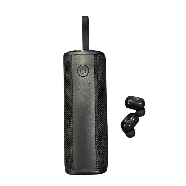 BC-AU-BE-154-BK-2 Kit Biconic Parlante 3 en 1 Portátil Recargable BC-AU-BE-154