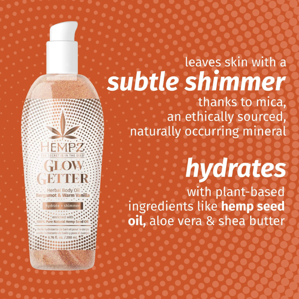 B0D186KZSK (5) Aceite Corporal Hempz Glow Getter con Brillo