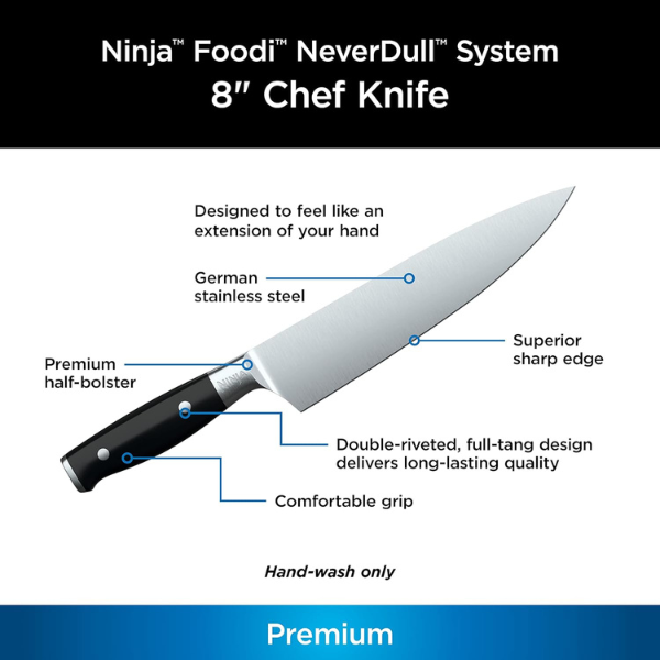 B09ZLWYDLF (4) Cuchillo Ninja K30020 Chef Foodi NeverDull System de 8"
