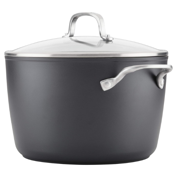 B08GDYQ4SB (5) Olla de inducción KitchenAid Antiadherente Anodizada con tapa de 8 cuartos