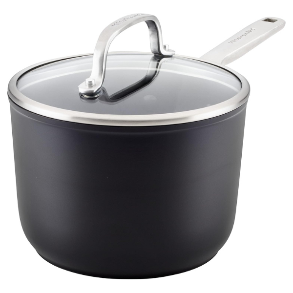B09LGSTJHM Cacerola de inducción KitchenAid Antiadherente con tapa de 2 cuartos