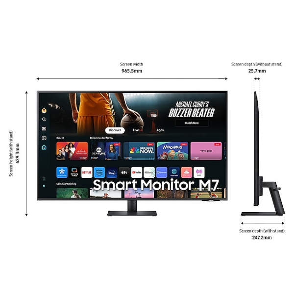 1435081 (4) Monitor Samsung M7 M70D UHD de 43"