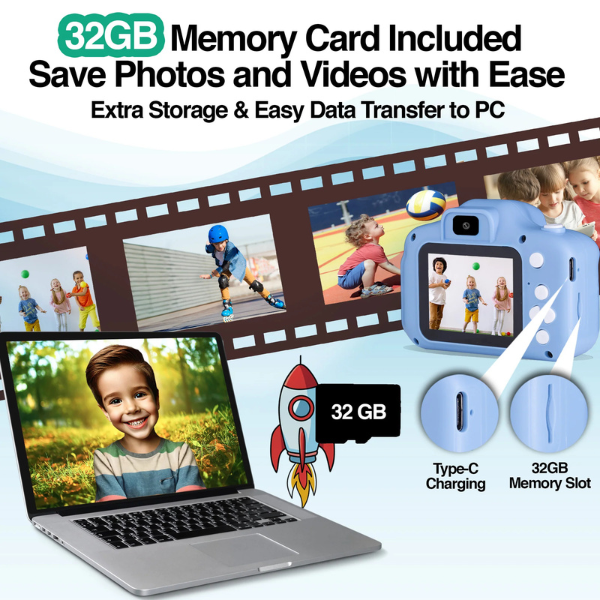 ARG-AC-9181BL (7) Cámara digital ArgomTech para niños, ARG-AC-9181