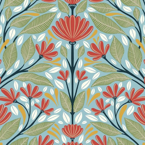 B0CD2XKNDW-1 Papel tapiz NextWall Shalin Folk Floral