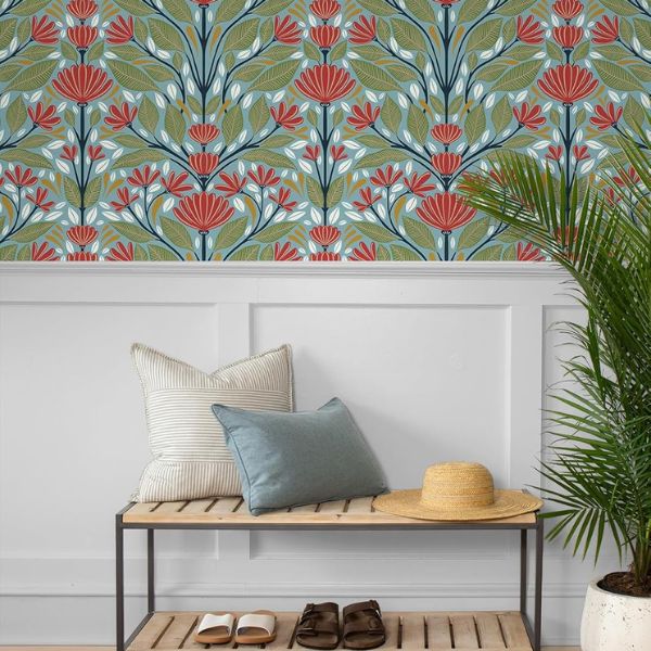 B0CD2XKNDW-2 Papel tapiz NextWall Shalin Folk Floral