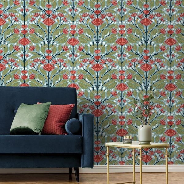 B0CD2XKNDW-3 Papel tapiz NextWall Shalin Folk Floral