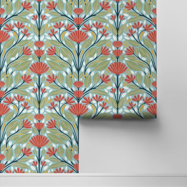 B0CD2XKNDW-6 Papel tapiz NextWall Shalin Folk Floral