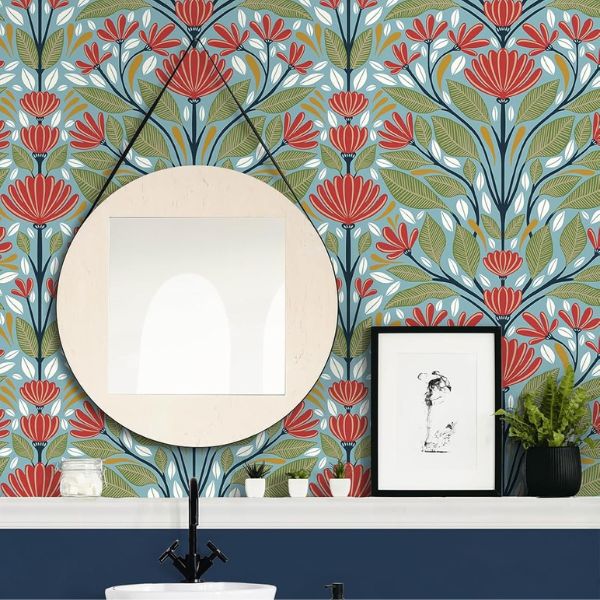 B0CD2XKNDW-7 Papel tapiz NextWall Shalin Folk Floral