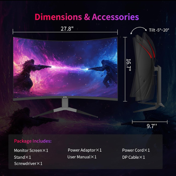 B0D5QFL6ZL-6 Monitor KTC Curvo 32" QHD