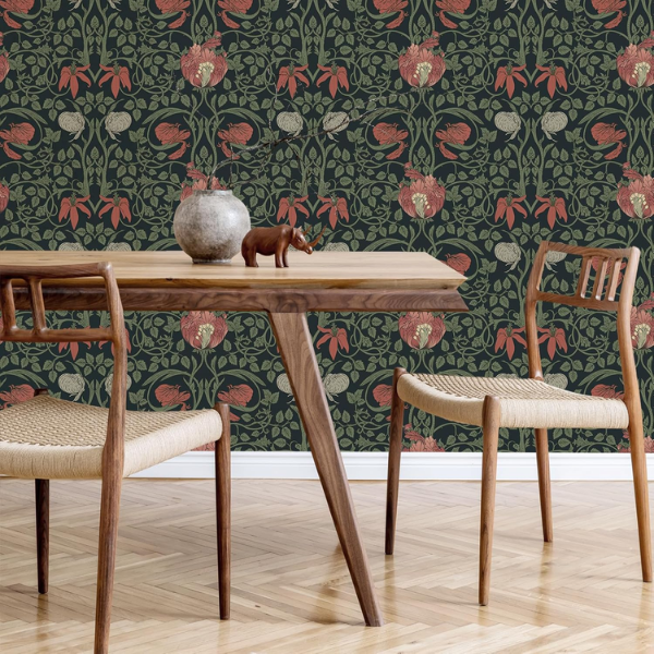 B0DBH5Z6W4 (4) Papel tapiz VEELIKE retro floral