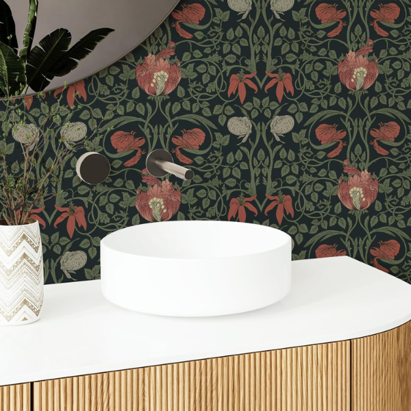 B0DBH5Z6W4 (5) Papel tapiz VEELIKE retro floral