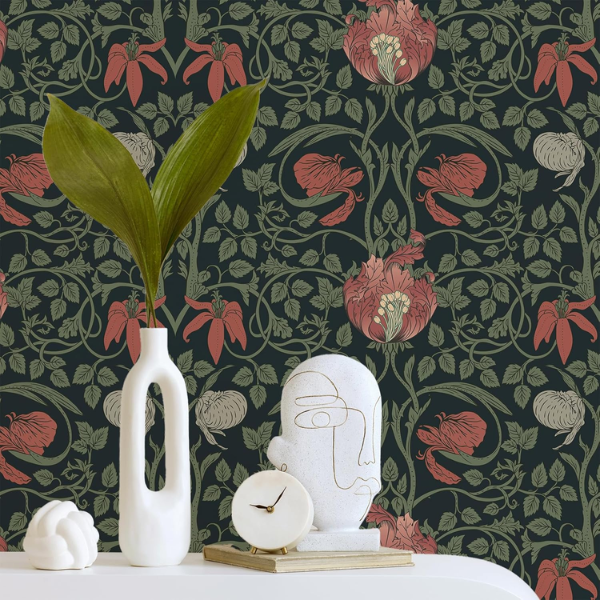 B0DBH5Z6W4 (6) Papel tapiz VEELIKE retro floral