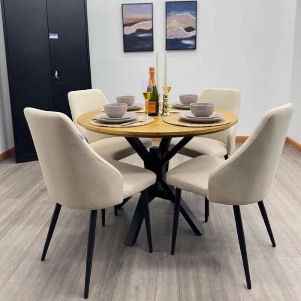CS-687 (5) Silla de Comedor Tokoa de Tela de Lino