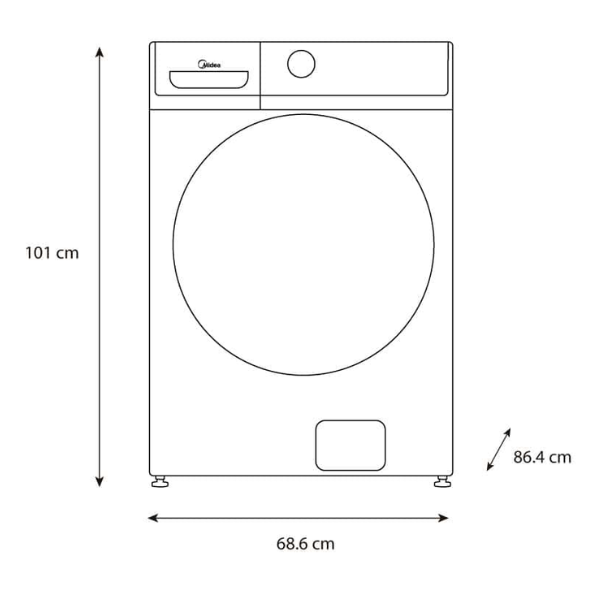 MD00121-3 Lavadora Midea Carga Frontal 21kg