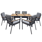 Comedor Tokoa aluminio 6 sillas, EX-7183