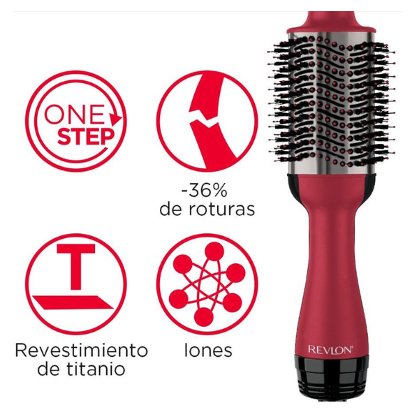 812222 (2) Cepillo de aire Revlon One-Step Voluminizador de Titanium