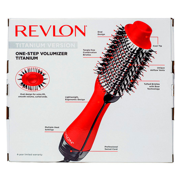 812222 (4) Cepillo de aire Revlon One-Step Voluminizador de Titanium