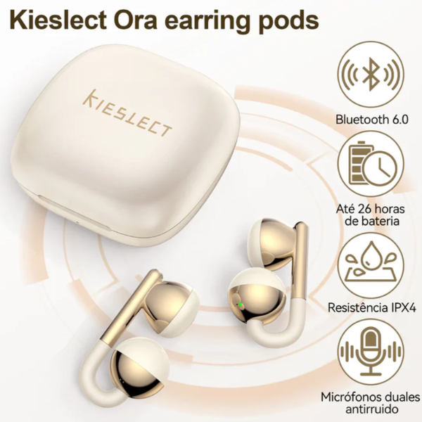 KIE-OR-GLD-3 Audífonos Kieslect Ora Earring Pods